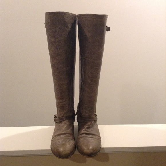 Steve Madden Rovvee Light Brown Leather Tall Boots - Picture 2 of 6